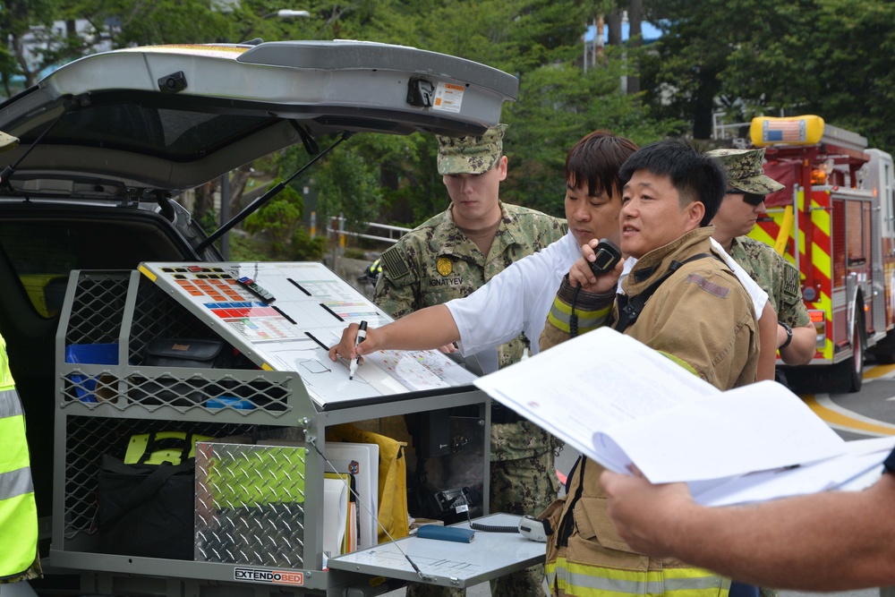 Integrated exercise at Commander, Fleet Activities Chinhae