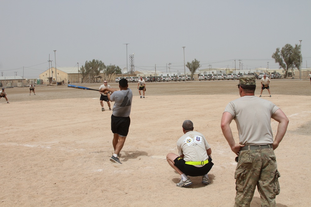310th A&amp;A celebrate Independence Day by playing softball