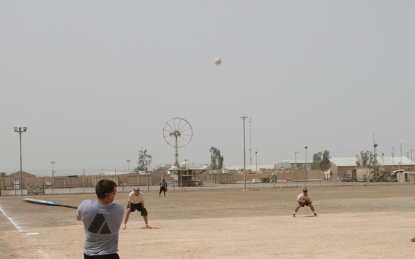 310th A&amp;A celebrate Independence Day by playing softball
