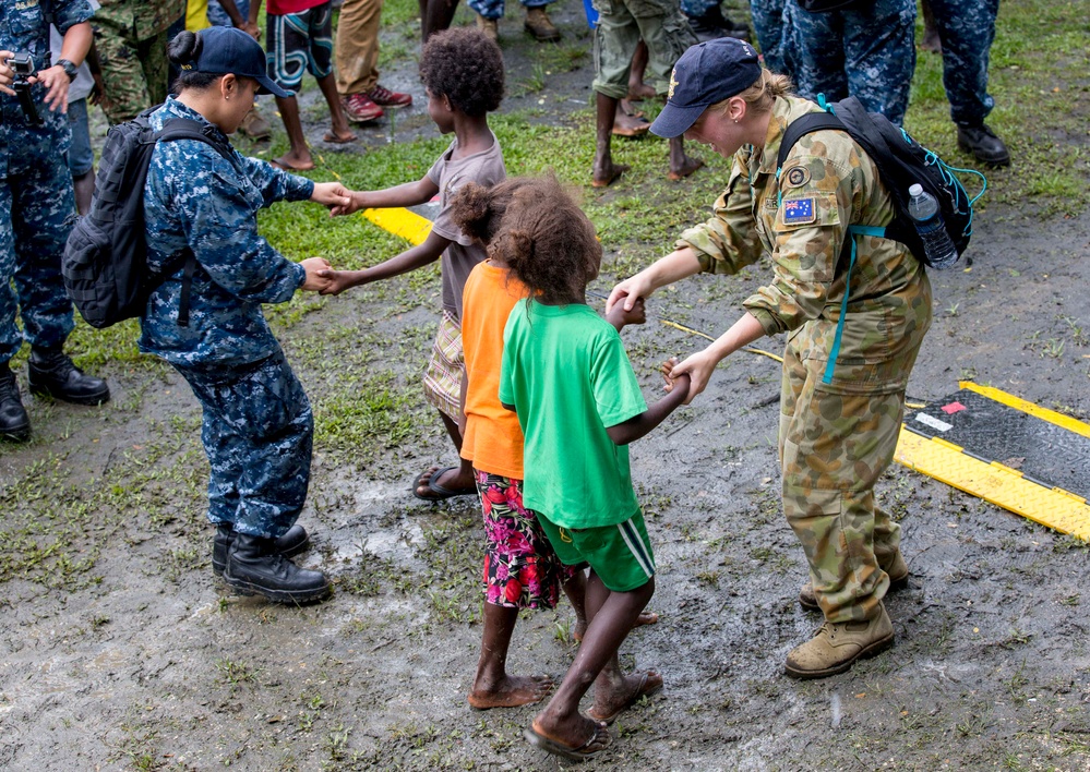 Pacific Fleet Band performs at ceremony in Arawa, Papa New Guinea