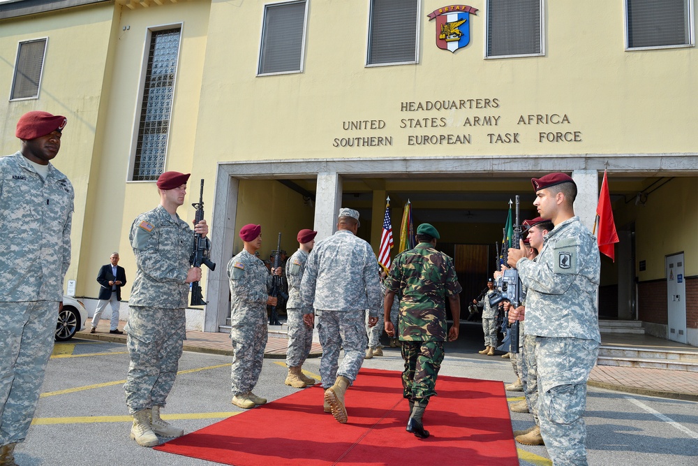 Maj. Gen. Salim Mustafa Kijuu visits at Caserma Ederle in Vicenza, Italy, July 7,2015