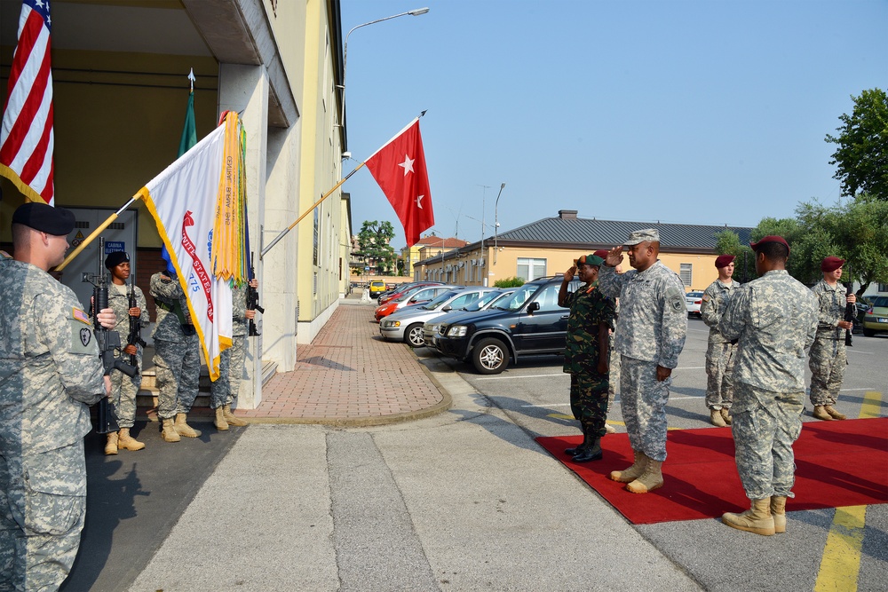 Maj. Gen. Salim Mustafa Kijuu visits at Caserma Ederle in Vicenza, Italy, July 7,2015