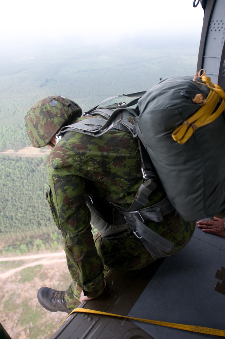 NATO paratroopers jump in Lithuania