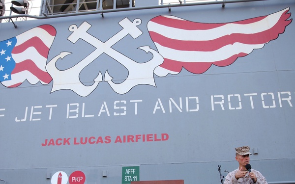 Task Force 51 Commander visits USS Iwo Jima in Jordan