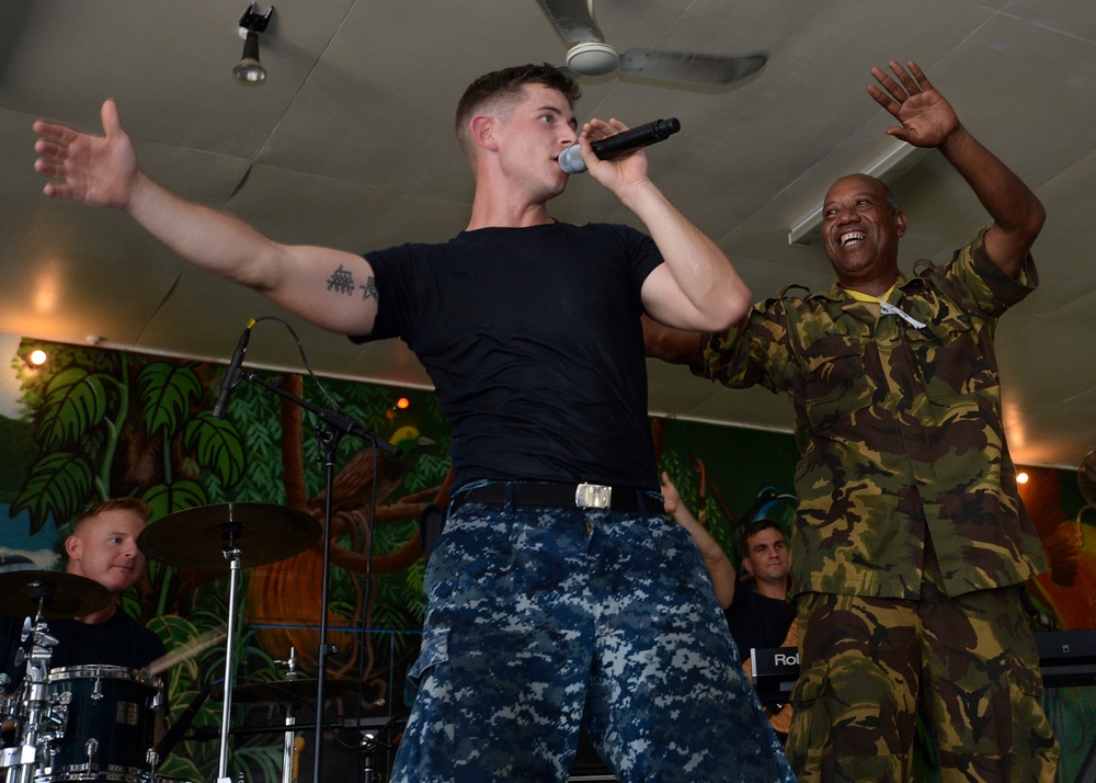 Pacific Fleet Band performs at Kokopo Secondary School during Pacific Partnership 2015.
