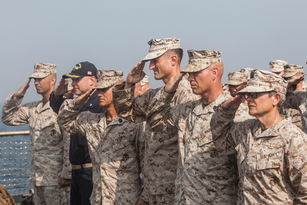 U.S. Marines, Sailors celebrate Independence Day aboard USS Rushmore