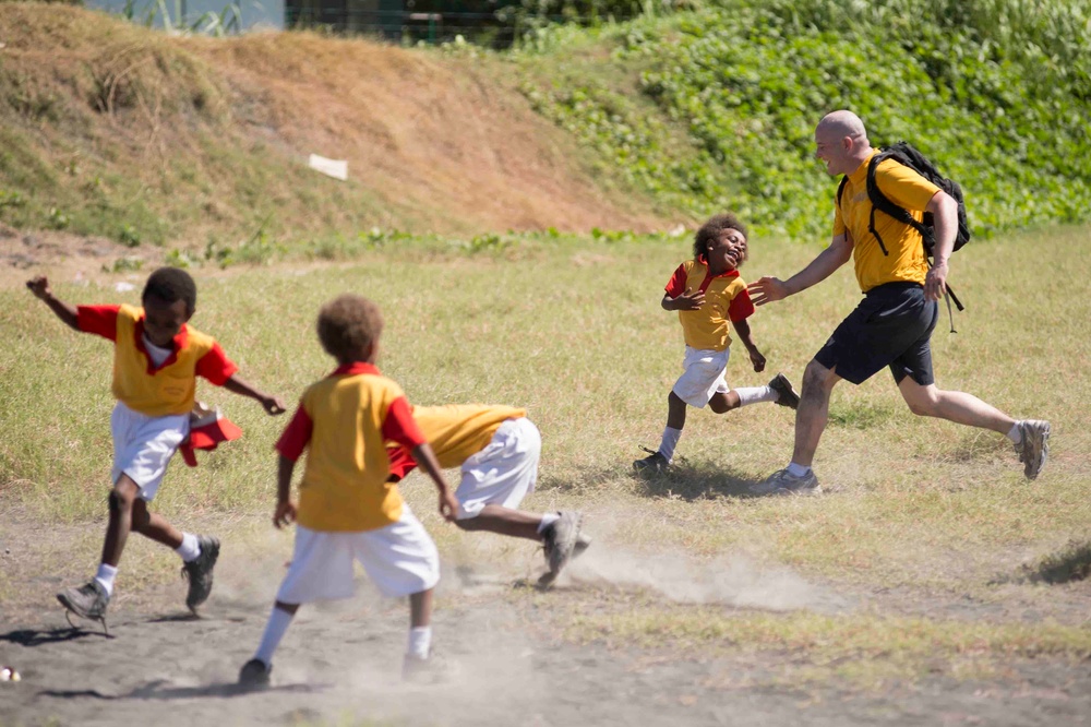 Pacific Partnership sports day with Sacred Heart students