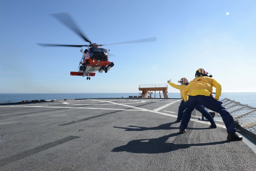 CGC Healy flight deck training