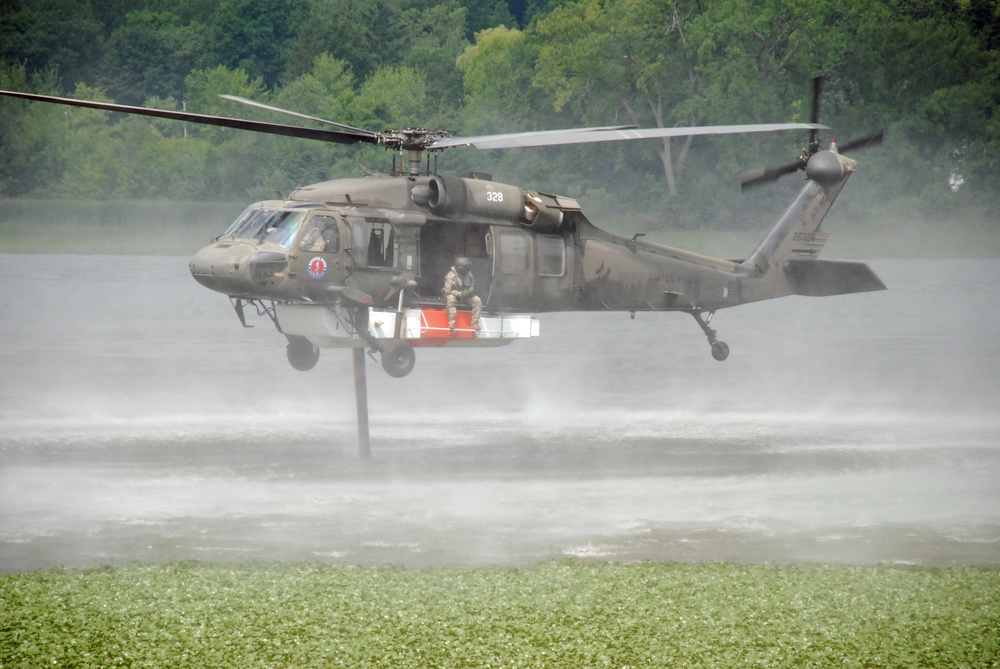 National Guard Black Hawk helicopter on display at Geneseo Air Show