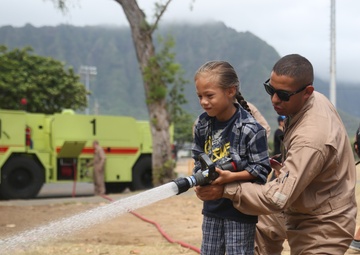 Cooling down with Aircraft Rescue and Firefighting Marines