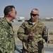 US Navy Rear Adm. Luke McCollum, vice commander, U.S. Naval Forces Central Command, visits ScanEagle Guardian Eight Site at Kandahar Airfield June 25, 2015
