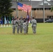 The change of command is completed with the passing of the colors