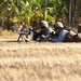 U.S. Marines set up a perimeter after a tactical insertion as part of an amphibious assault during Talisman Sabre 2015