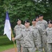 Formation guidon at change of command ceremony