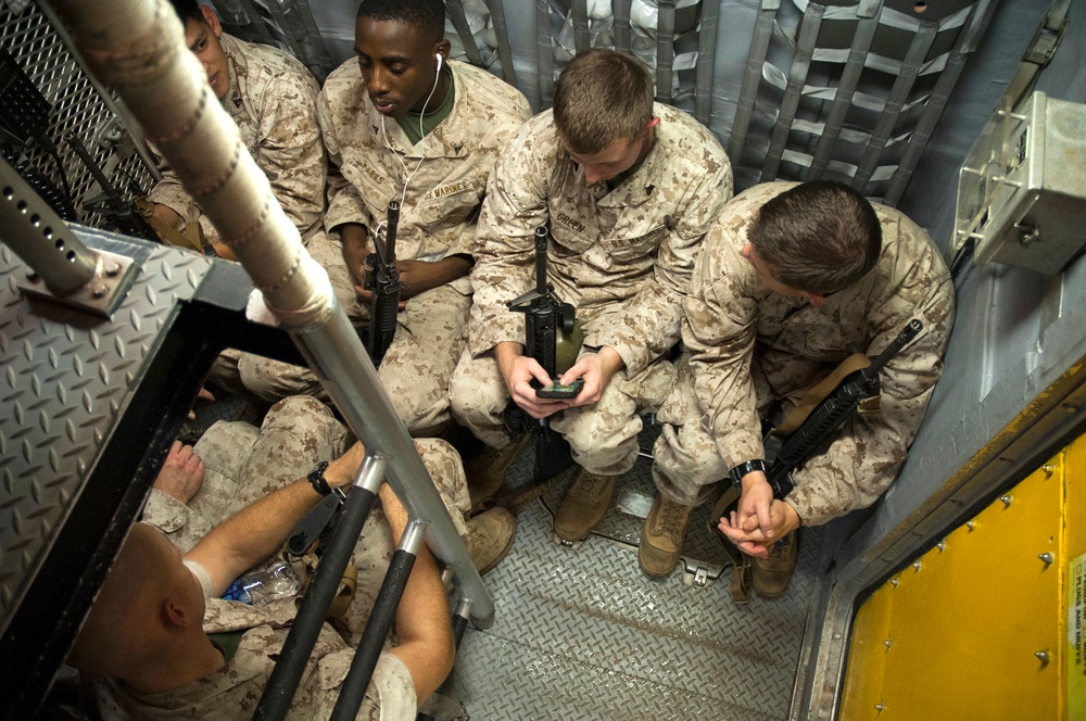 US Marines transported in a Landing Craft Air Cushion vehicle during Talisman Sabre 2015