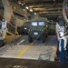US Sailors load equipment and cargo onto a Landing Craft Air Cushion vehicle during Talisman Sabre 2015