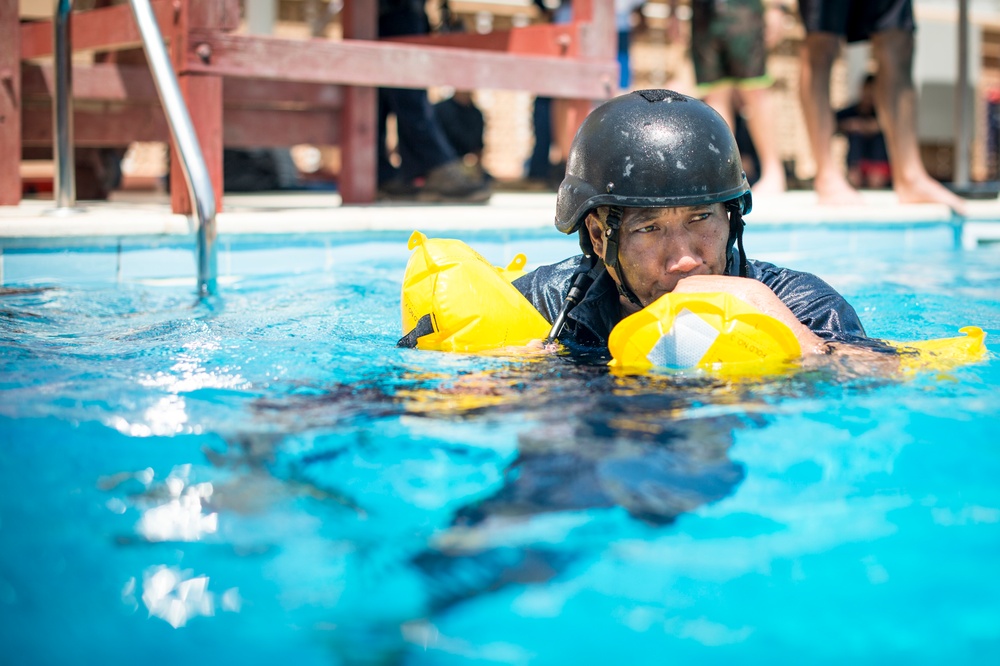 Maritime Enagement Team conducts water survival recertification