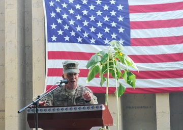 US Army Maj. Gen. Todd T. Semonite thanks troops on US Independence Day at Resolute Support Headquarters