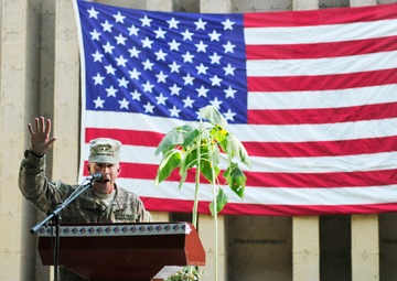US Army Maj. Gen. Todd T. Semonite thanks troops on US Independence Day at Resolute Support Headquarters