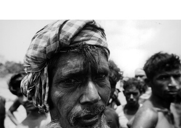 Bangladeshi worker on a cross-dam project in Dacca, Bangladesh