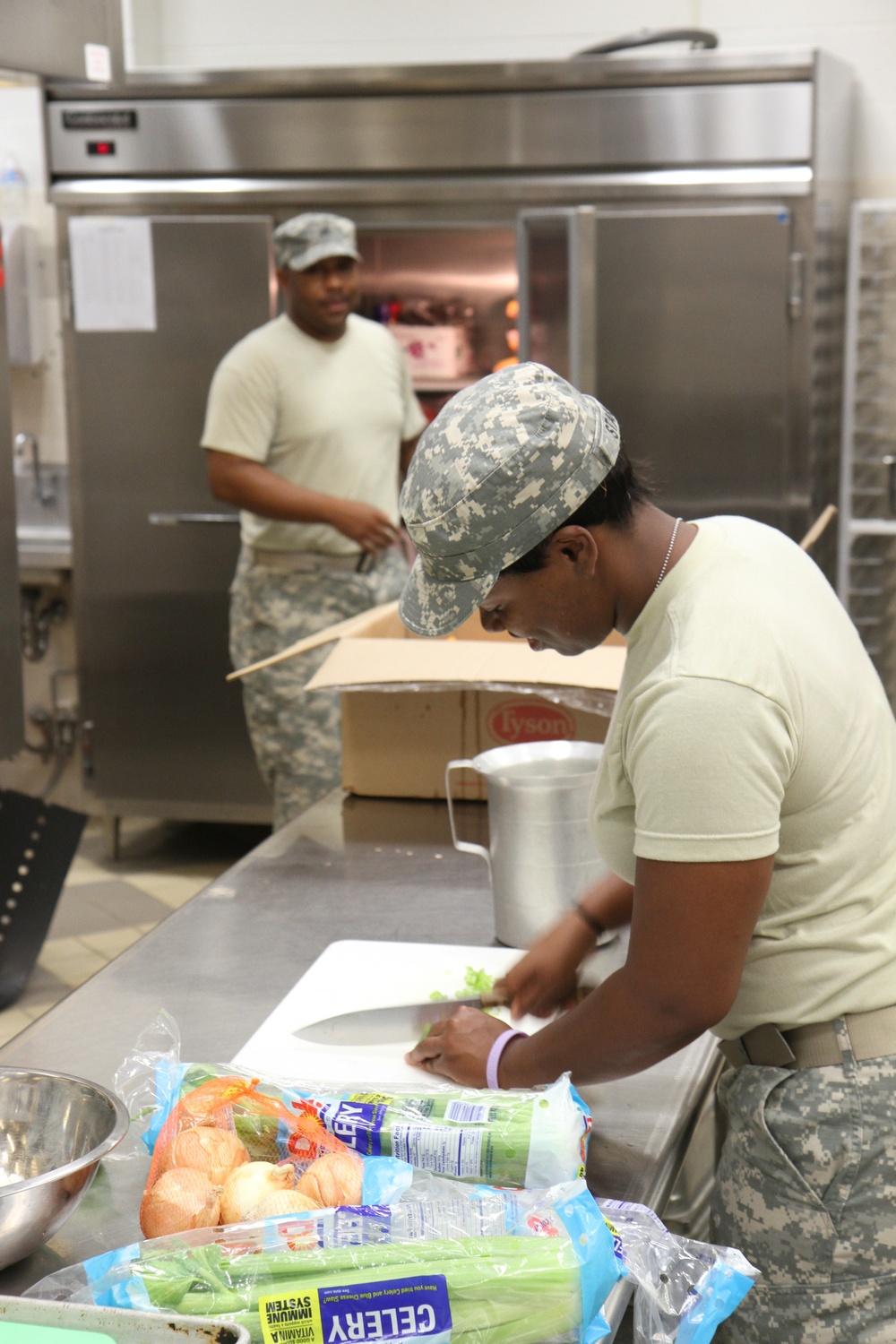 Cooking for service members at IRT in Norwich, NY