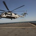 U.S. Marine Corps CH-53E Super Stallion lands on USNS Sacagawea (T-AKE-2)