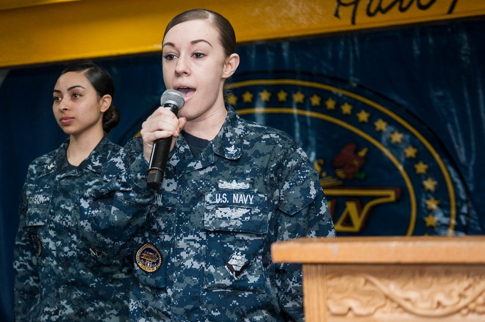 USS Harry S. Truman Women's History Month ceremony