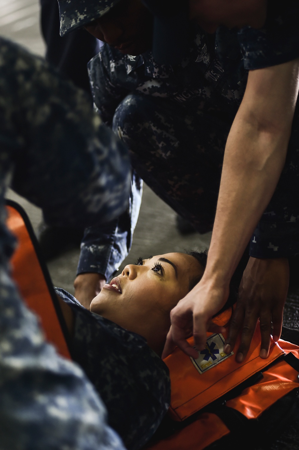 USS Dwight D. Eisenhower stretcher-bearer training evolution