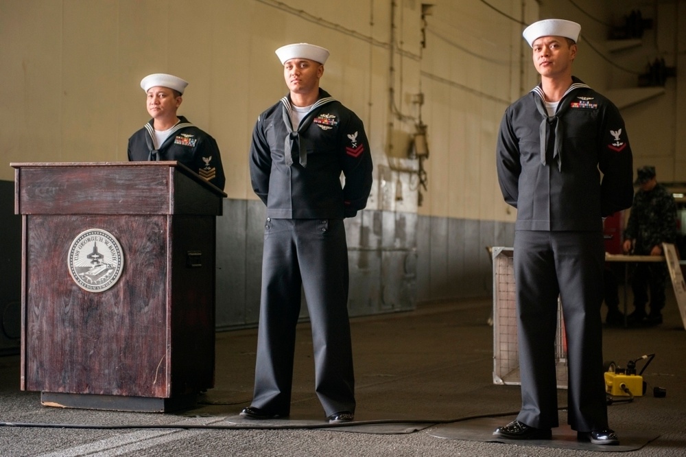 USS George H.W. Bush Sailors stand watch