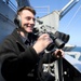 USS George H.W. Bush Sailor stands lookout watch
