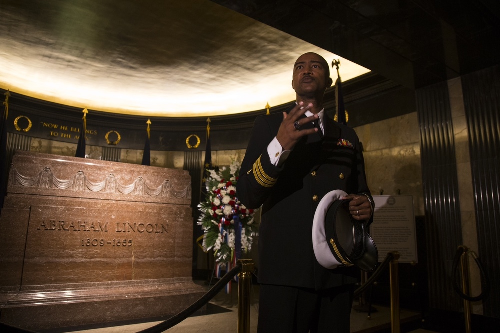 USS Abraham Lincoln Sailors honor President Abraham Lincoln