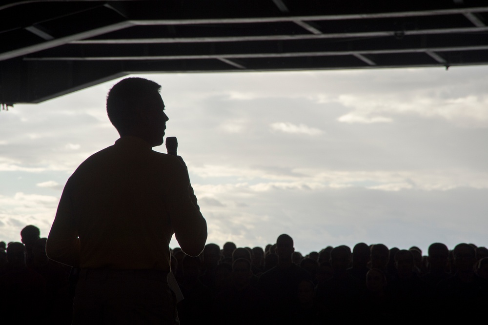 USS Carl Vinson all-hands call