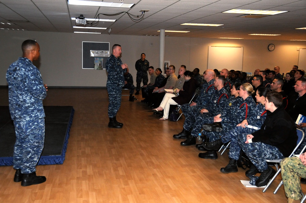 Cmdr. Bill Johnson addresses LDO and CWO applicants