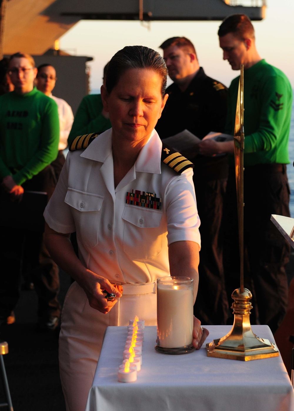 USS Theodore Roosevelt sunrise Easter service