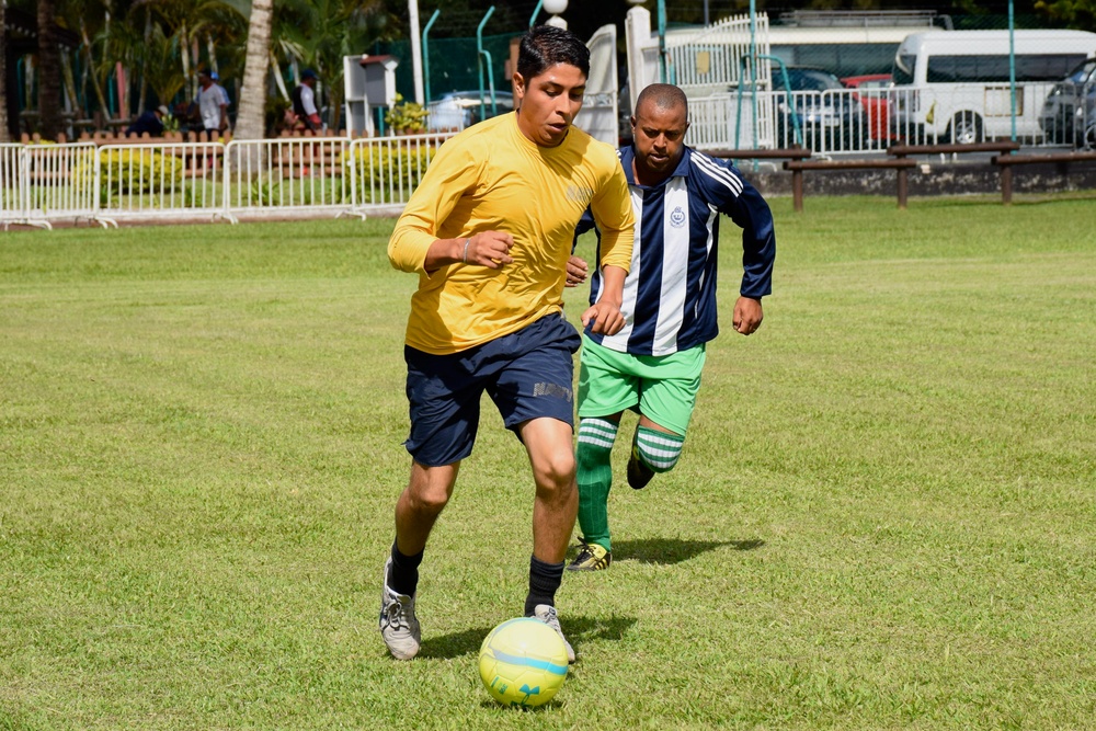 Soccer game against the Mauritius Police Force