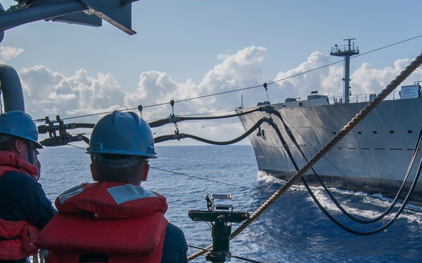 USS Chosin chiefs heave around a line