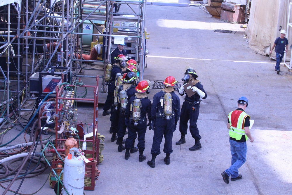 USS Tornado firefighting team