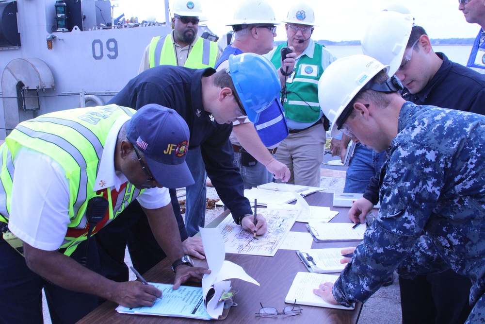 Drill aboard USS Tornado