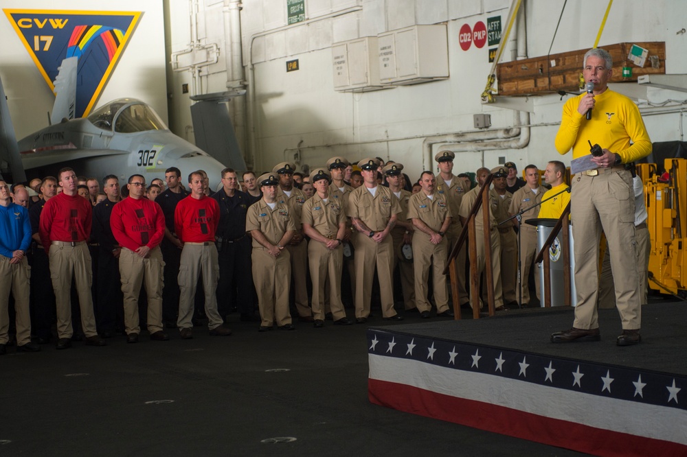 USS Carl Vinson all-hands call