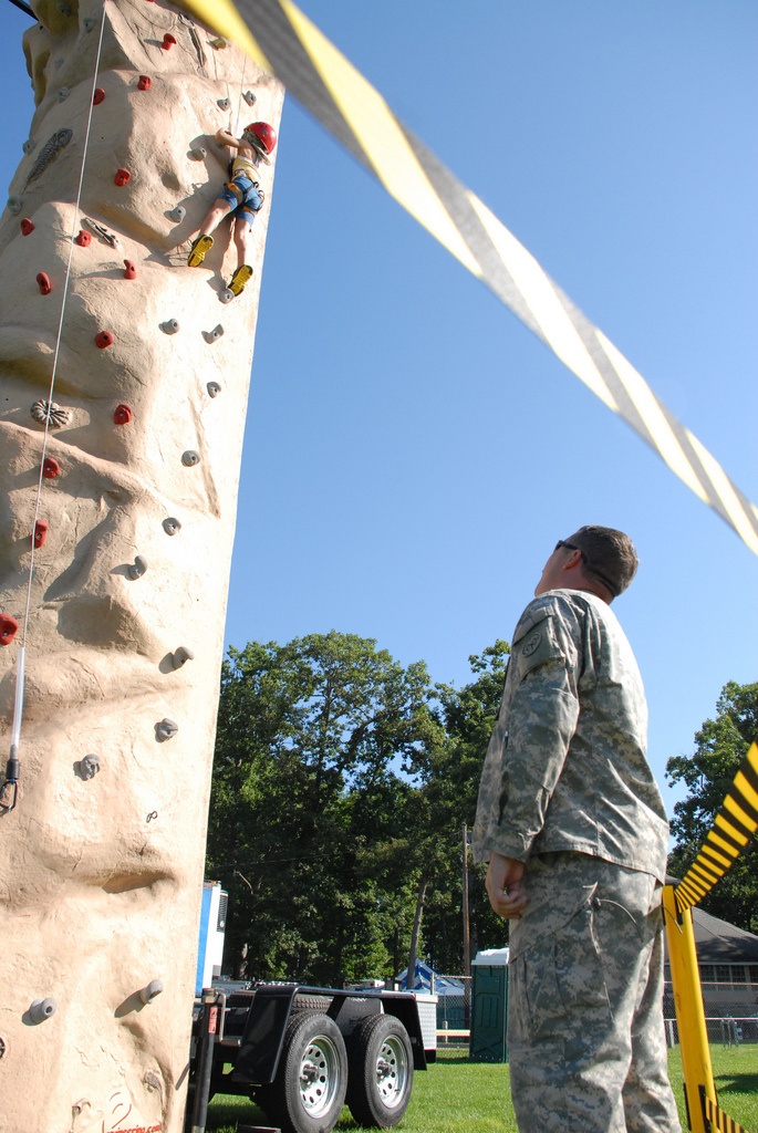 New York Army National Guard recruiters and climbing wall at Conklin Town Fair Thursday, Saturday