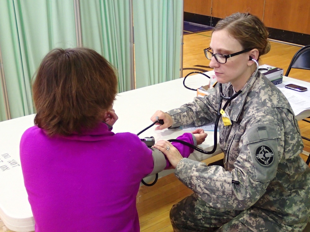 Service member records patient information at the IRT in Norwich, N.Y.
