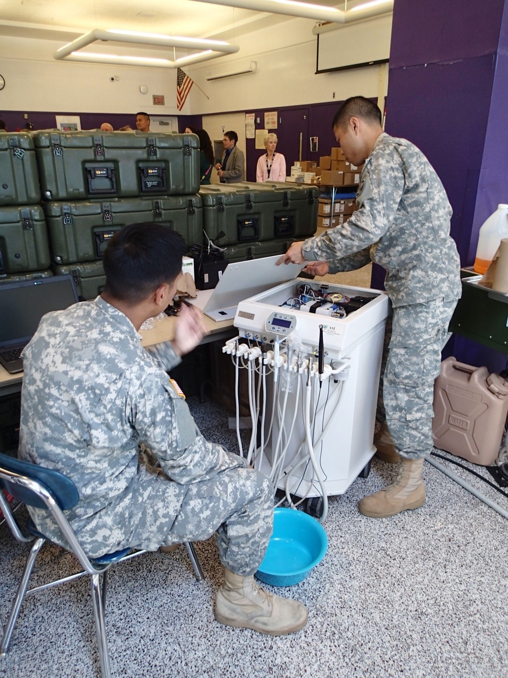 Service members maintain equipment during the IRT in Norwich, N.Y.