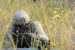 Soldier pulling security