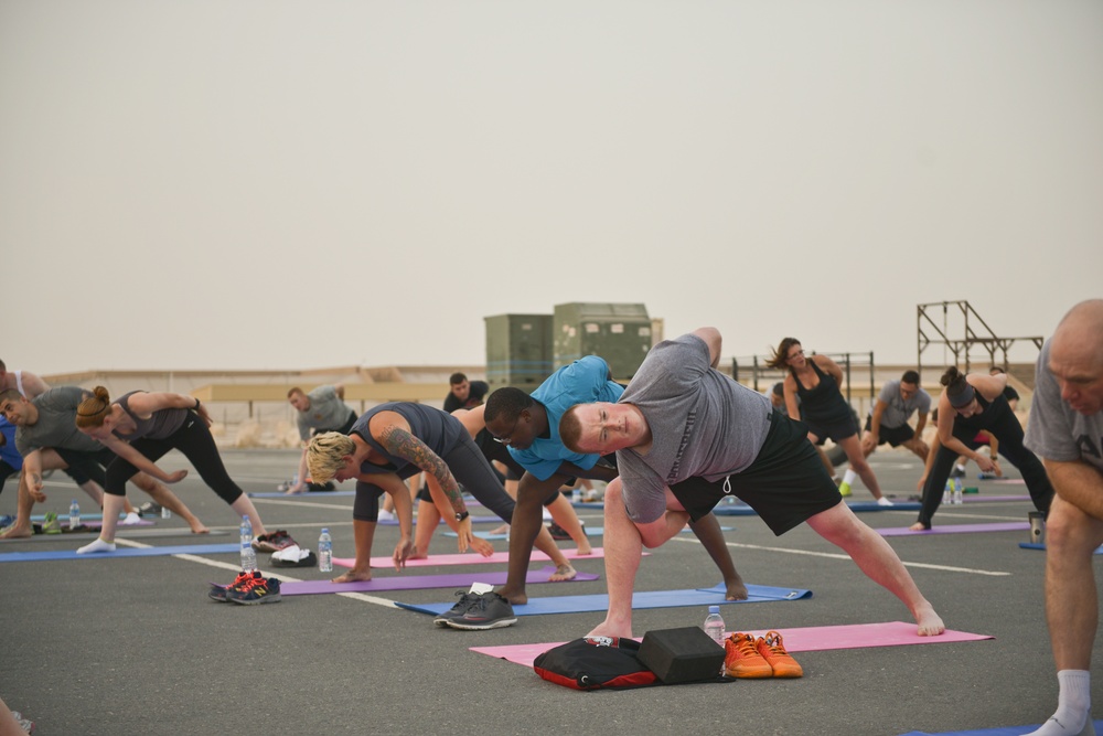 Warriors posed to break Yoga record at Al Udeid Air Base