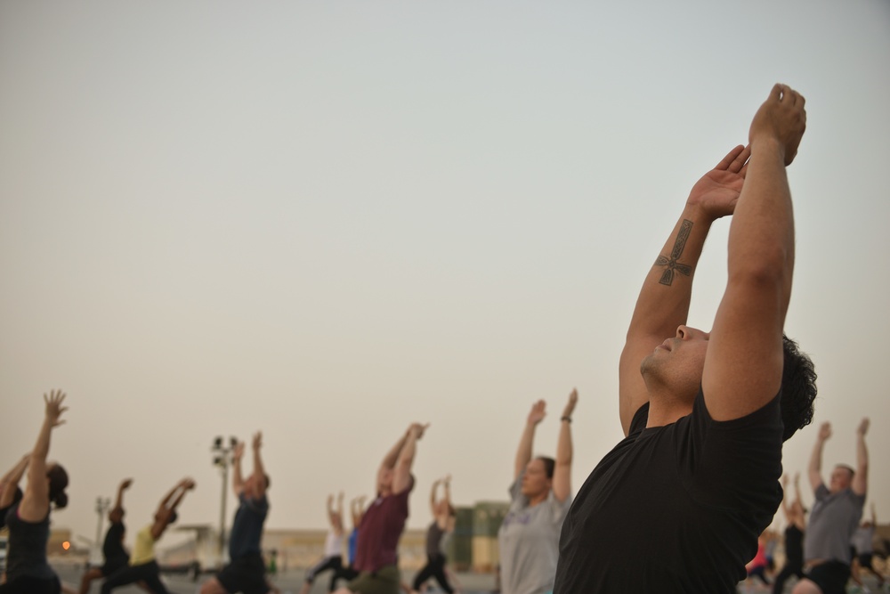Warriors posed to break Yoga record at Al Udeid Air Base