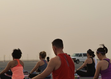 Warriors posed to break Yoga record at Al Udeid Air Base