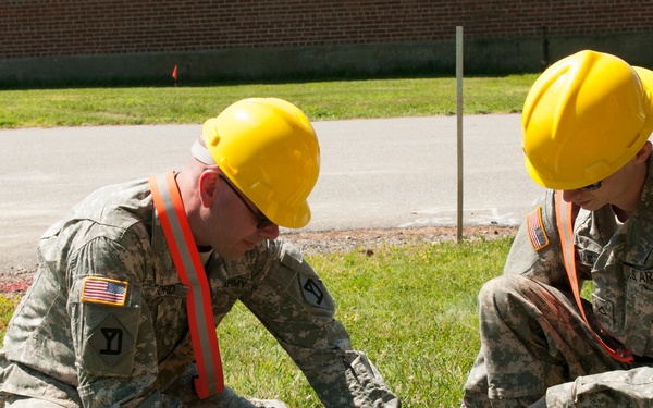 Engineers cut PVC pipe