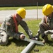 Engineers cut PVC pipe