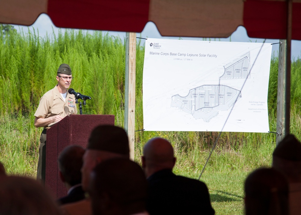 Renewable Energy Program Solar Facility Groundbreaking Ceremony at Marine Corps Base Camp Lejeune