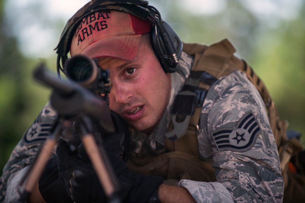 106th Security Forces Squadron instructor conducts range training